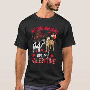 T-shirt Les chiens et les vaches sont mon valentin Whippet