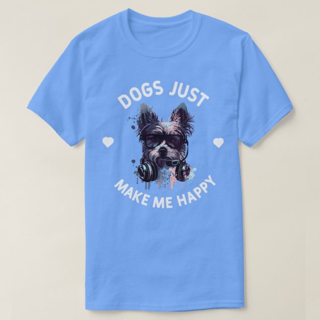 T-shirt Les Chiens Me Rendent Heureux (Design devant)