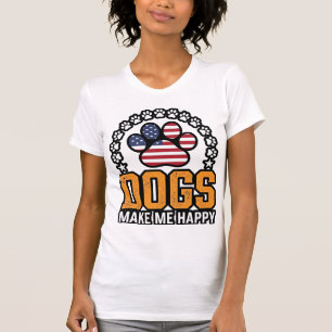 T-shirt Les chiens me rendent heureux Chemise vintage à pa