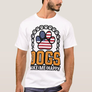 T-shirt Les chiens me rendent heureux Chemise vintage à pa