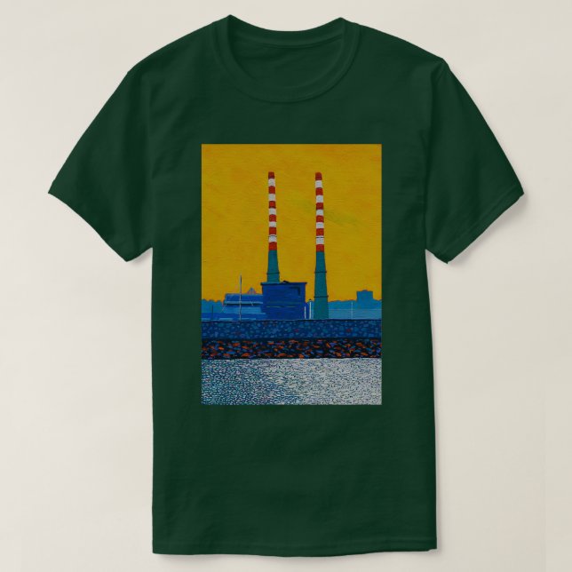 T-shirt Les Chimneys de Poolbeg Dublin Irlande (Design devant)
