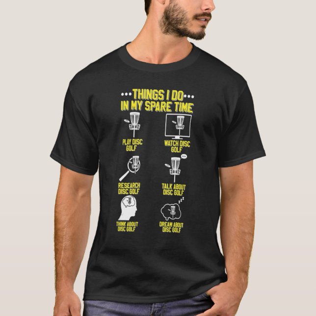 T-shirt Les choses que je fais dans mon temps libre Frisbe (Devant)