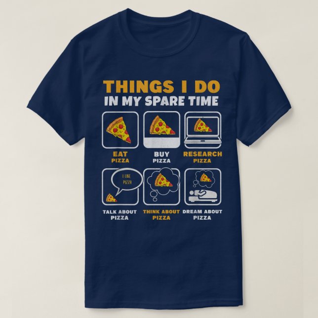 T-shirt Les Choses Que Je Fais Dans Mon Temps Libre Manger (Design devant)