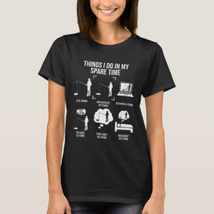 T-shirt Les choses que je fais dans mon temps libre pêche