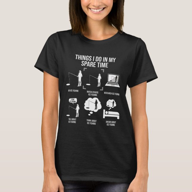 T-shirt Les choses que je fais dans mon temps libre pêche  (Devant)