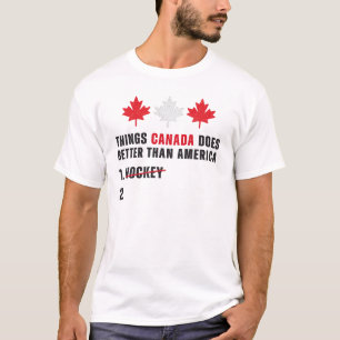 T-shirt Les choses que le Canada fait mieux que l'Amérique