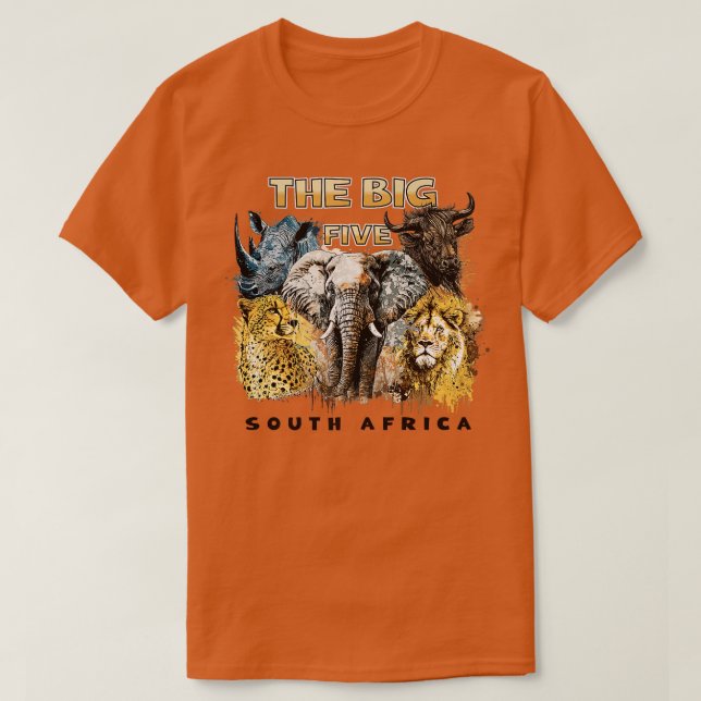 T-shirt Les cinq grands animaux sud-africains Pr (Design devant)