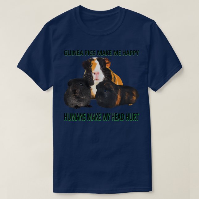 T-shirt Les cochons de Guinée me rendent heureux Humains m (Design devant)