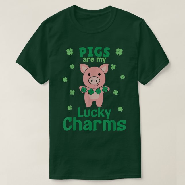 T-shirt Les cochons sont mes charmes chanceux St Paddy's D (Design devant)