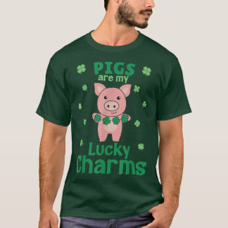 T-shirt Les cochons sont mes charmes chanceux St Paddy's D