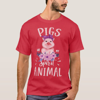T-shirt Les cochons sont mon esprit animal drôle mignonne