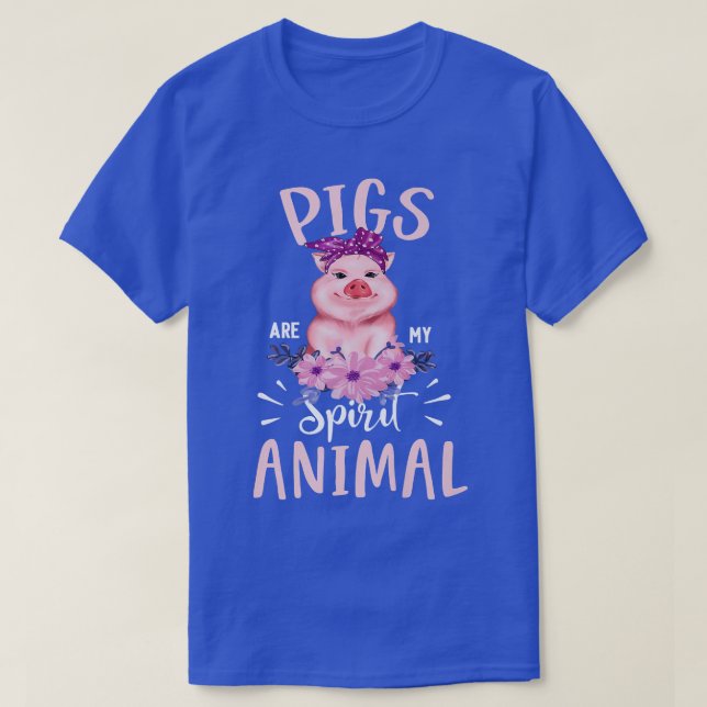 T-shirt Les Cochons Sont Mon Esprit Animal Drôle Mignonne  (Design devant)