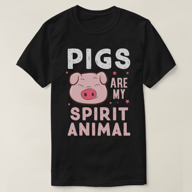 T-shirt Les cochons sont mon esprit Animal Pig Amateurs Ag (Design devant)