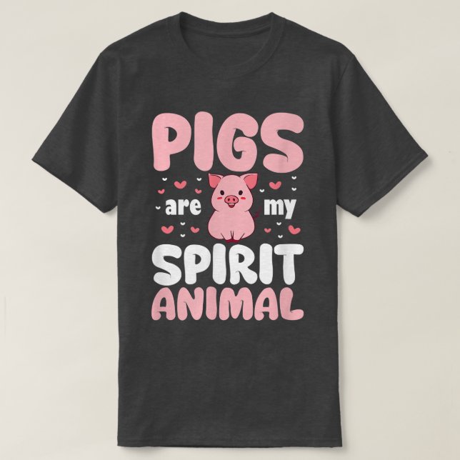 T-shirt Les cochons sont mon esprit Animal Pig Lover Cocho (Design devant)