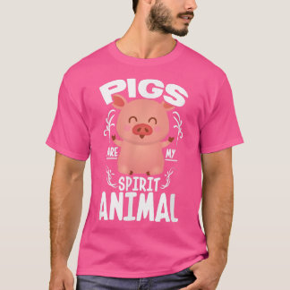T-shirt Les cochons sont mon esprit Animal Pig Lover Cocho