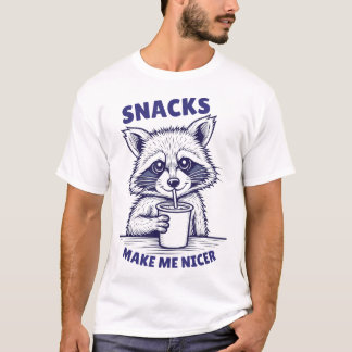 T-shirt Les collations me rendent plus gentil Raton laveur