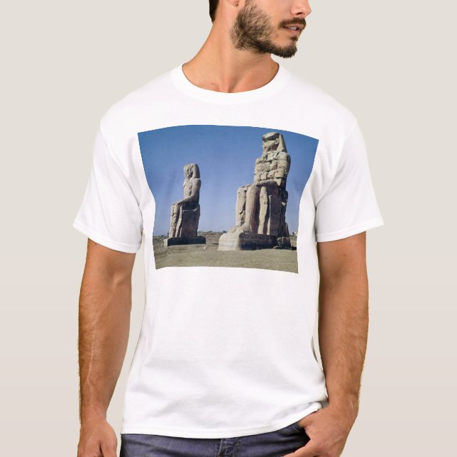 T-shirt Les colosses de Memnon, statues d'Amenhotep (Devant)