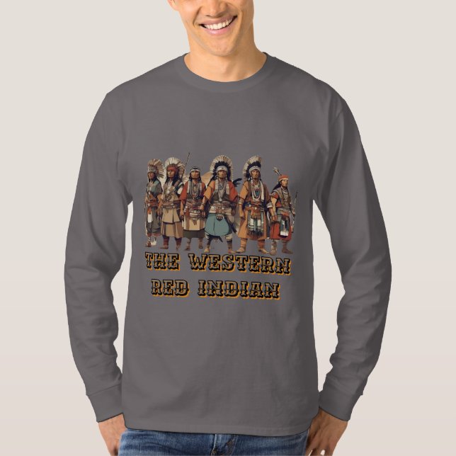 T-shirt Les Combattants De Courage De L'Inde Rouge Occiden (Devant)