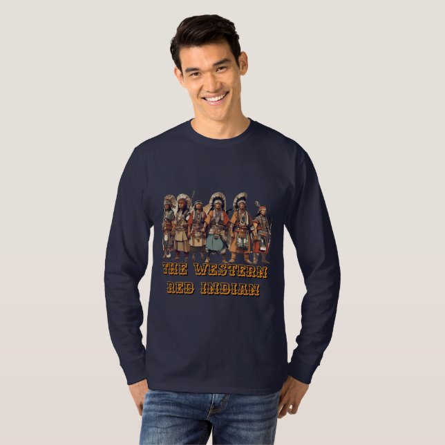 T-shirt Les Combattants De Courage De L'Inde Rouge Occiden (Devant entier)