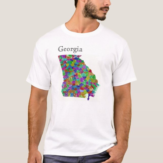 T-shirt Les comtés de Géorgie et leurs routes (Devant)