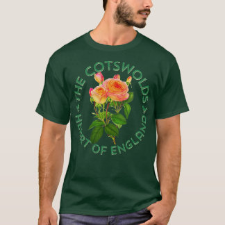 T-shirt Les Cotswolds UK Angleterre Botanical Cottage Rose