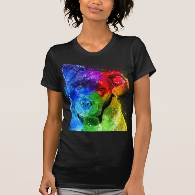 T-shirt Les couleurs de l'amour sont un Pitbull (Devant)