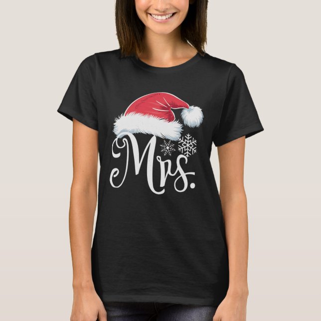 T-shirt Les couples de Mme Claus qui correspondent aux pyj (Devant)