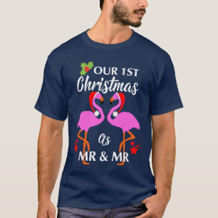 T-shirt Les Couples Gay Premier Noël En Tant Que M. & M. G