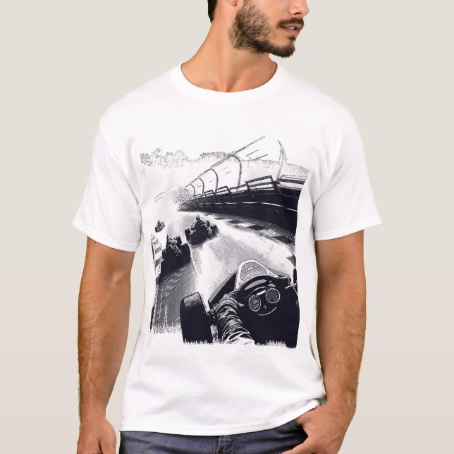 T-shirt Les coureurs de Go-Cart en marche autour de la pis (Devant)