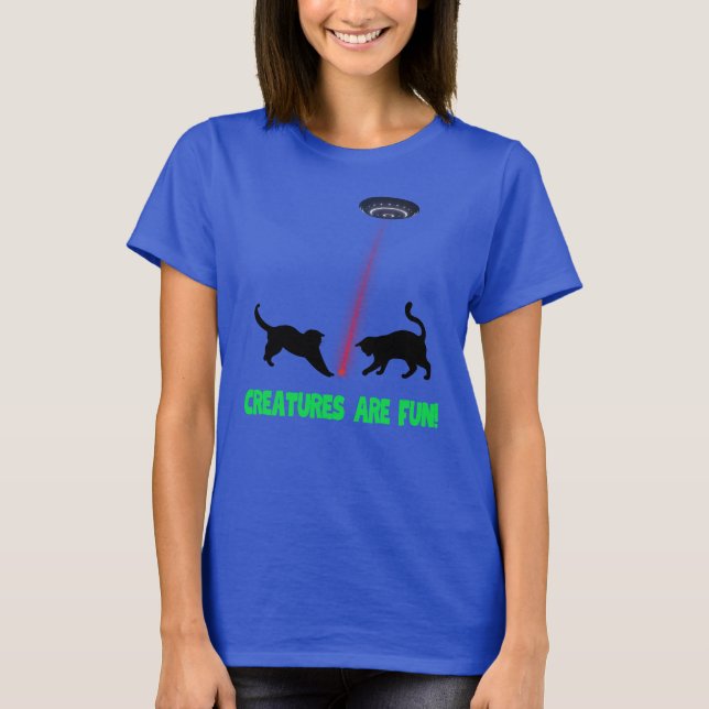 T-shirt Les créatures sont des chats amusants jouant avec  (Devant)