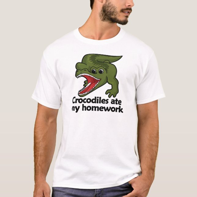 T-shirt Les crocodiles ont mangé mon travail (Devant)