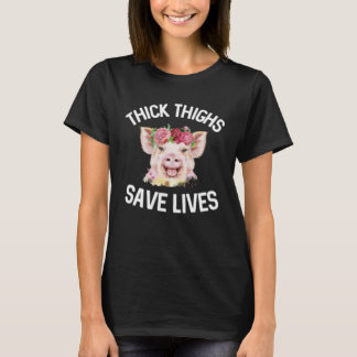 T-shirt Les Cuisses Épaisses Sauvent Des Vies Floral Cocho