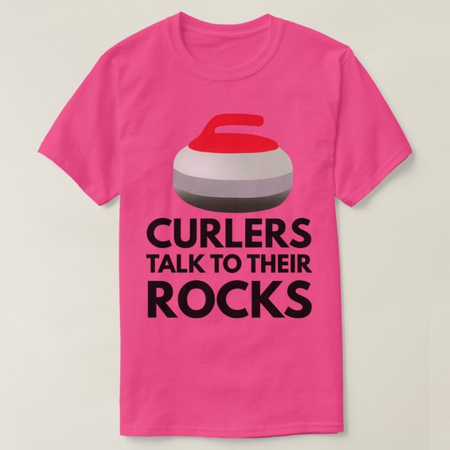 T-shirt Les Curleurs Parlent À Leurs Rochers Curling Drôle (Design devant)