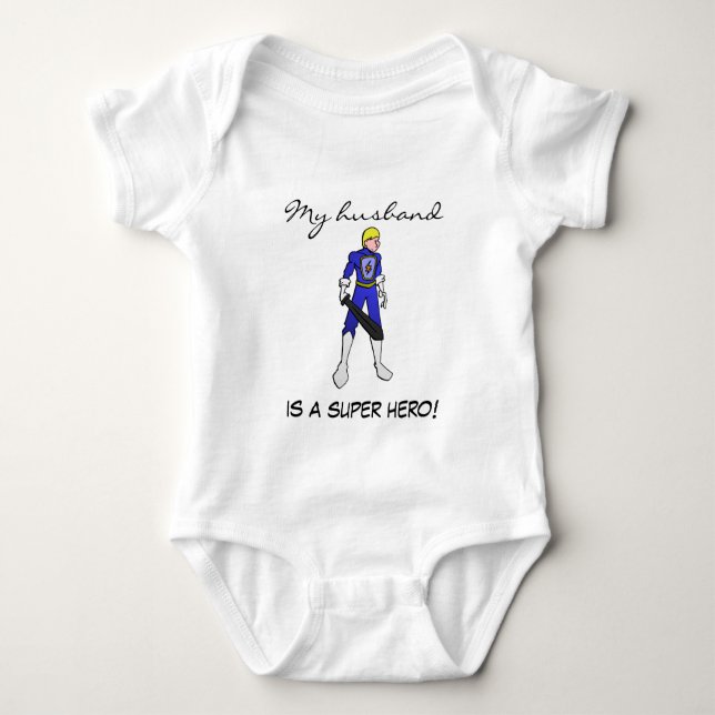 T-shirt Les dames 3/4 de mon mari est un superhéros ! (Devant)