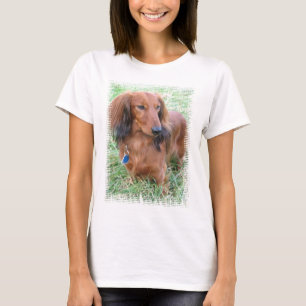 T-shirt Les dames à cheveux longs de teckel ont adapté l