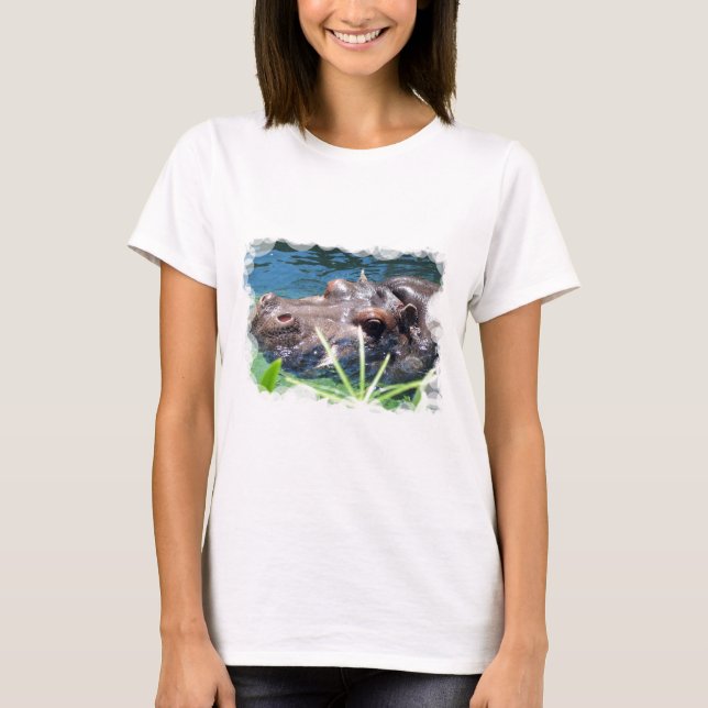 T-shirt Les dames affamées d'hippopotame ont adapté le (Devant)