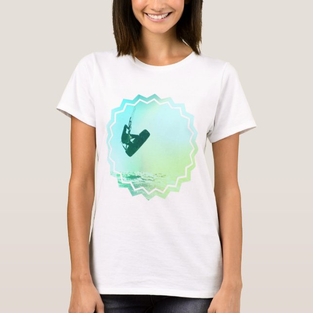 T-shirt Les dames d'air de Kiteboarding ont adapté le (Devant)