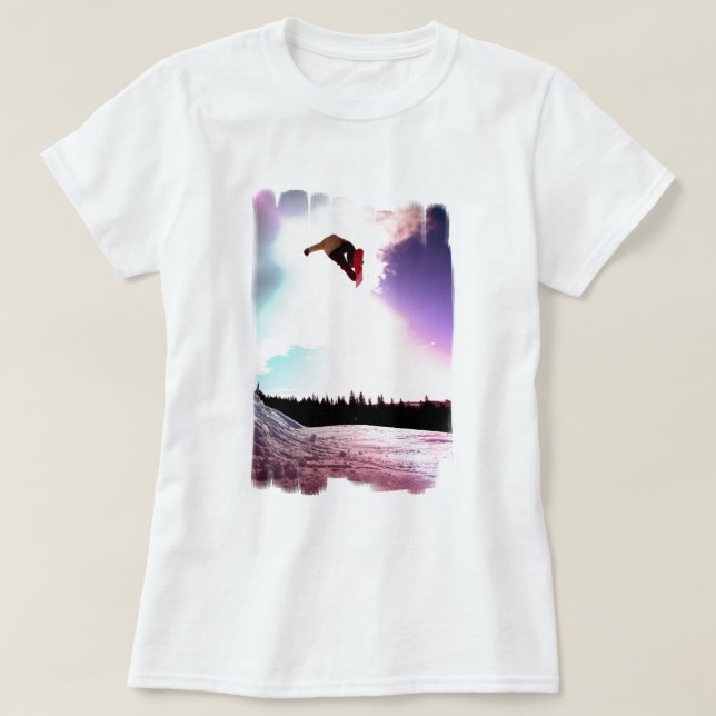 T-shirt Les dames d'air de surf des neiges ont adapté le (Design devant)