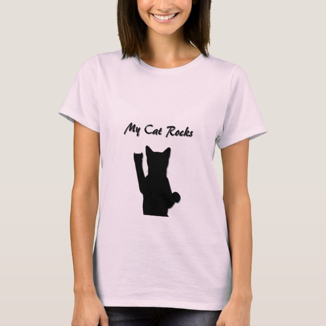 T-shirt Les dames de chat de Rockin ont adapté le bébé - (Devant)