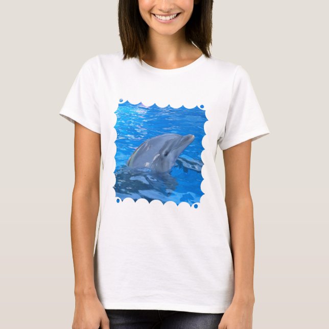 T-shirt Les dames de dauphin de Bottlenose ont adapté le (Devant)