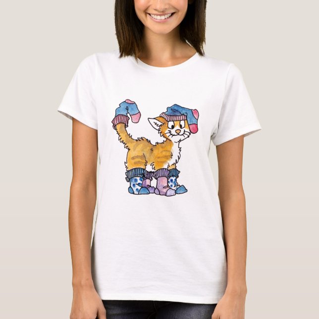 T-shirt Les dames de Kitty de chaussette ont adapté le (Devant)