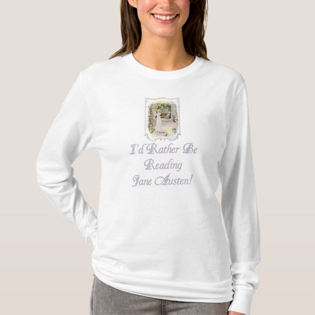 T-shirt Les dames d'IRBR Jane Austen allument long Slv T, (Devant)