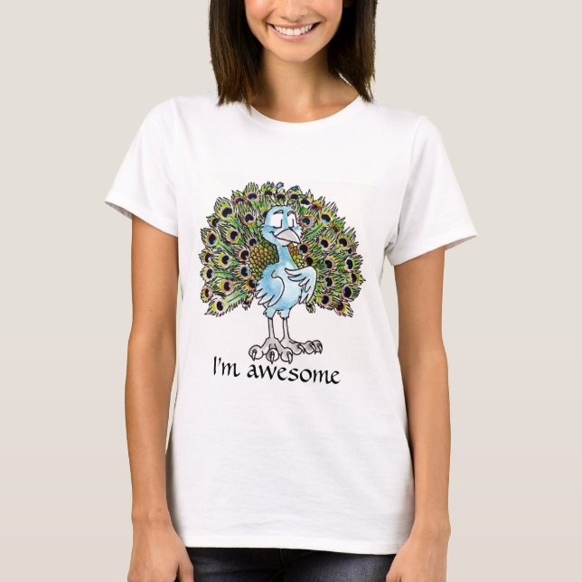 T-shirt Les dames impressionnantes de paon ont adapté le (Devant)