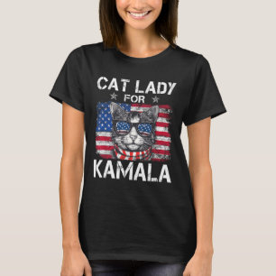 T-shirt Les Dames Pour Kamala Drôle Chat 2024 Président Ka