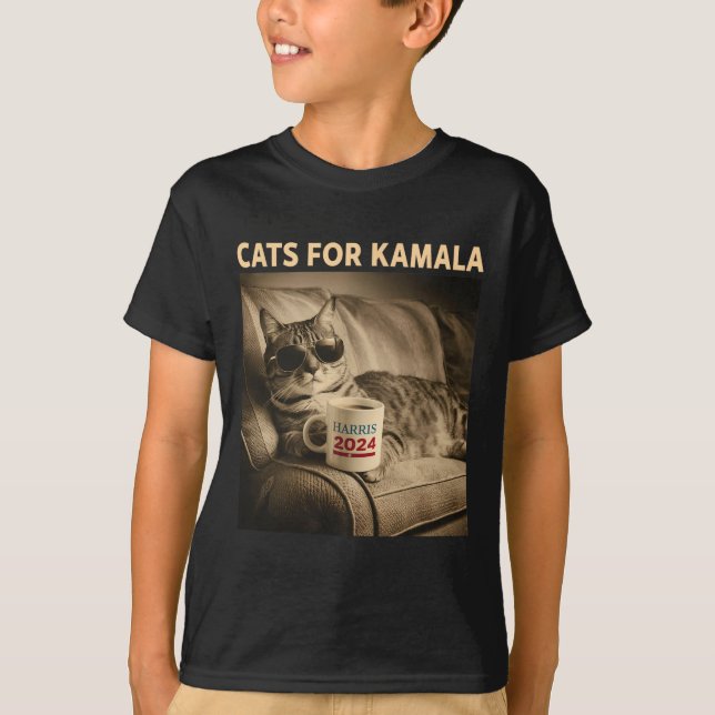 T-shirt Les Dames Pour Kamala Drôle Chat 2024 Président Ka (Devant)