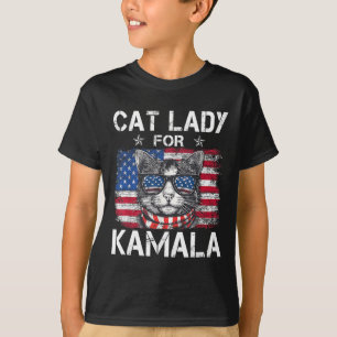 T-shirt Les Dames Pour Kamala Drôle Chat 2024 Président Ka
