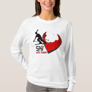 T-shirt Les DAMES "SKIENT AVEC LE COEUR" HOODY adapté