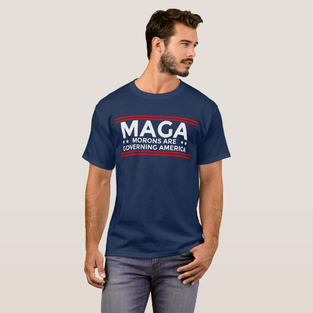 T-shirt Les débiles de MAGA régissent l'Amérique politique (Devant entier)