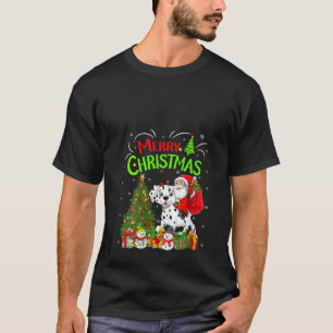 T-shirt Les décorations de Noël illuminent Père Noël équit
