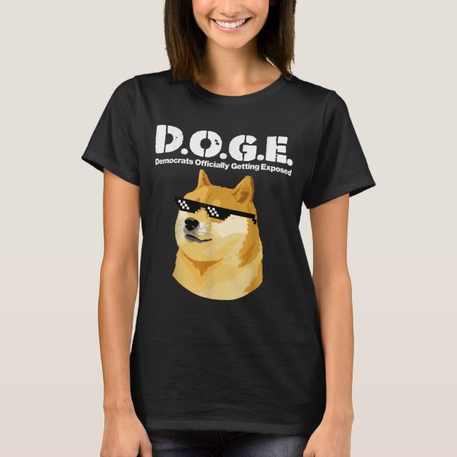 T-shirt Les Démocrates De Mème Doge Officiellement Exposés (Devant)